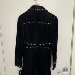 NWT- Anna Sui Black Suede Studded Coat